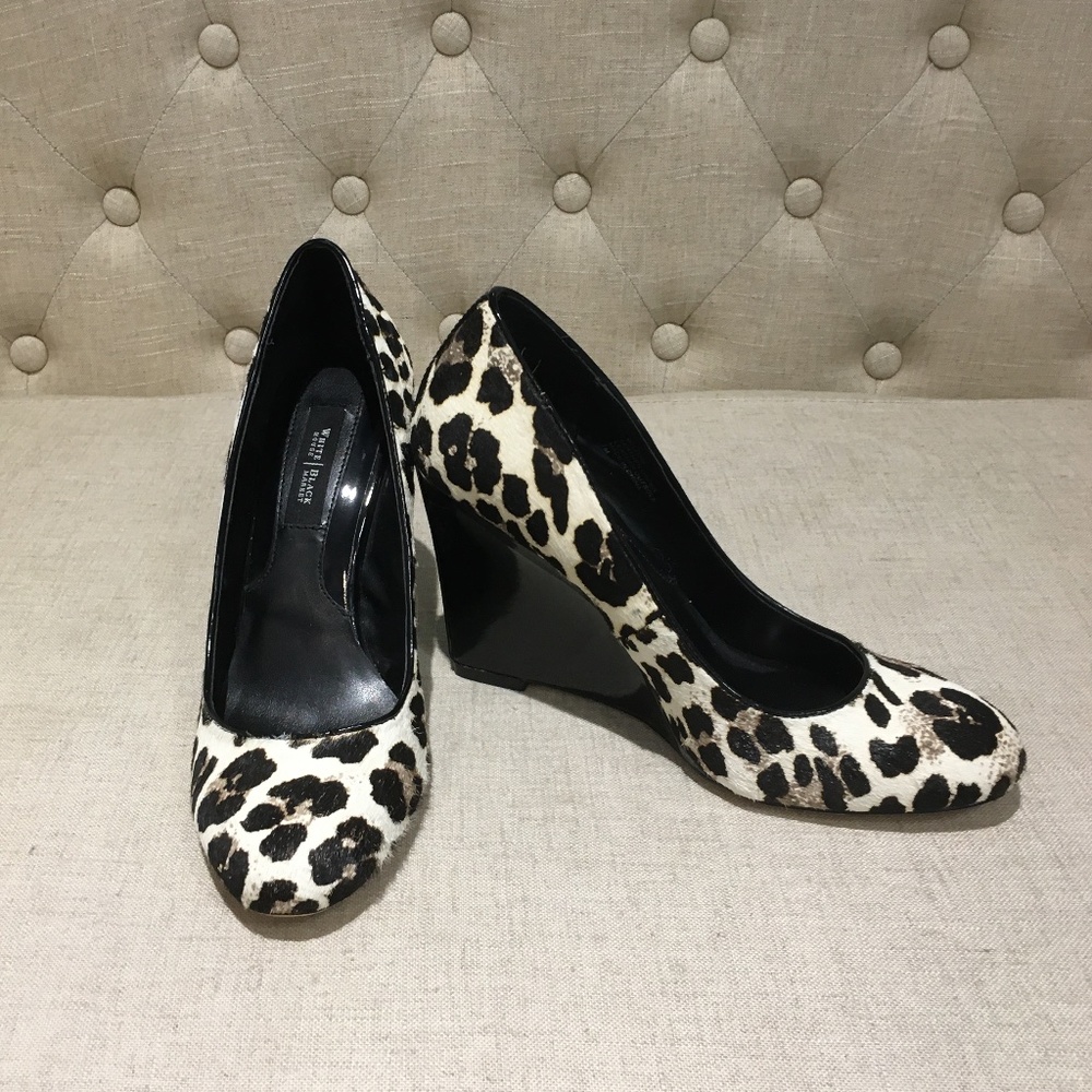 White House Black Market Cheetah Haircalf Wedge